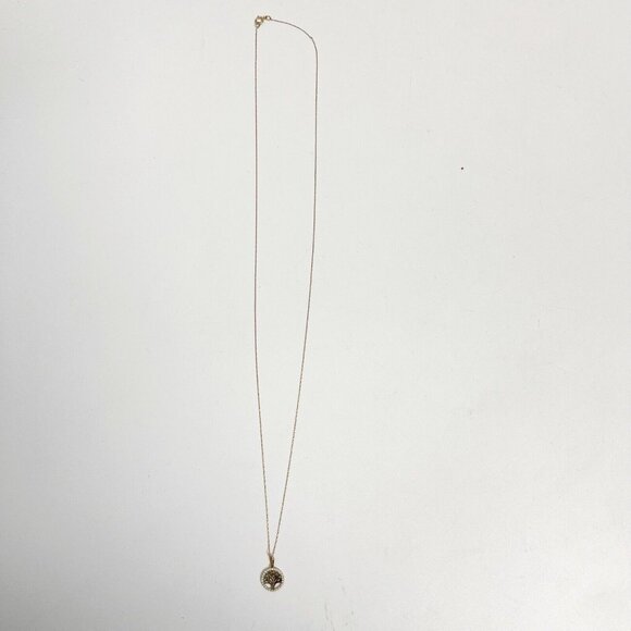 14K YELLOW GOLD TREE OF LIFE PENDANT NECKLACE WITH CUBIC ZIRCONIA - Picture 13 of 14